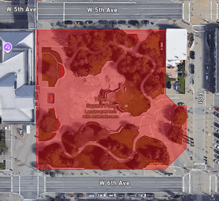 Site Overview - Town Square Marked Up